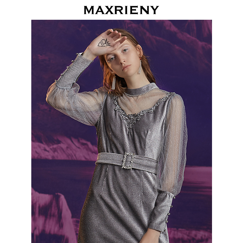 【奥莱】maxrieny春装法式女连衣裙