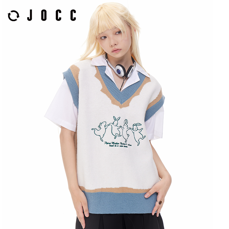 【国潮风】JOCC男女款针织马甲春秋毛衣，原创设计潮牌，必入单品！
