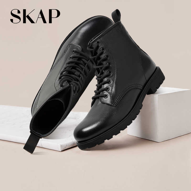 SKAP圣伽步冬季新款质感牛皮革马丁靴N10AG703——带你穿越时空，与未来邂逅！
