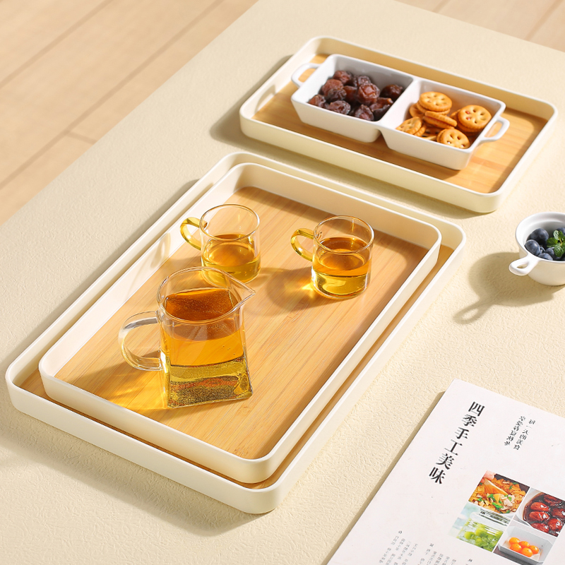 川岛屋日式茶盘长方形家用放感托盘