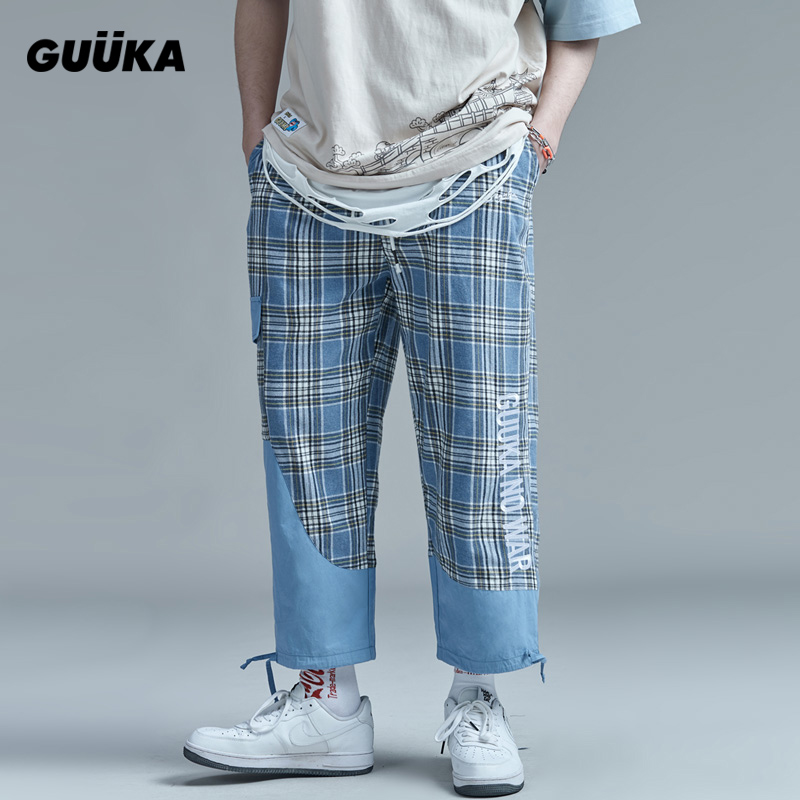 男孩儿们必备！超酷又实用的GUUKA格子九分裤，让你时尚到底！
